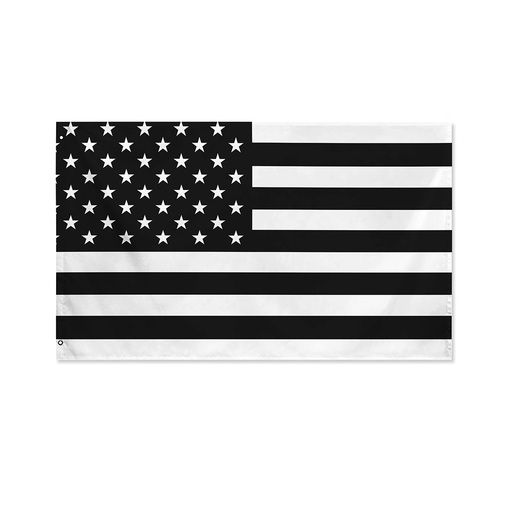 Black American Flag Print Polyester Flag