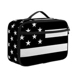 Black American Flag Print Portable Lunch Bag