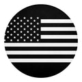 Black American Flag Print Round Blanket