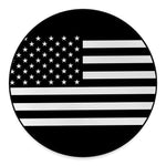 Black American Flag Print Round Floor Mat