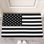 Black American Flag Print Rubber Doormat