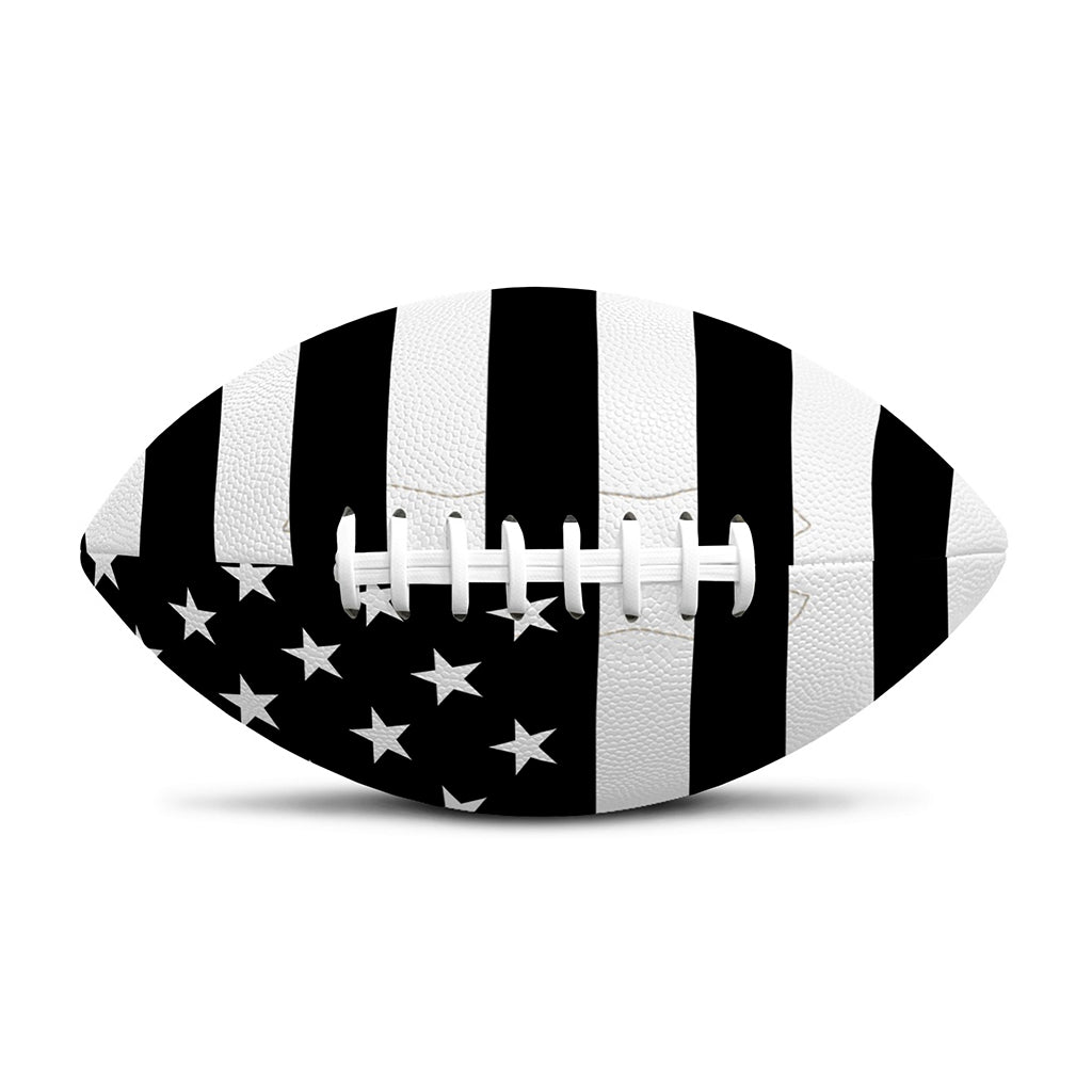 Black American Flag Print Rugby Ball