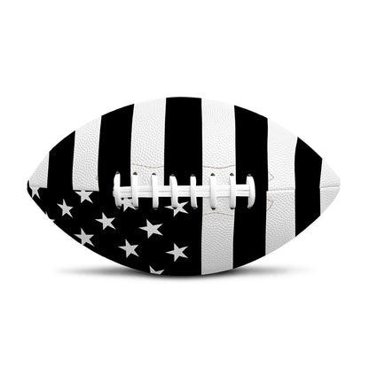 Black American Flag Print Rugby Ball