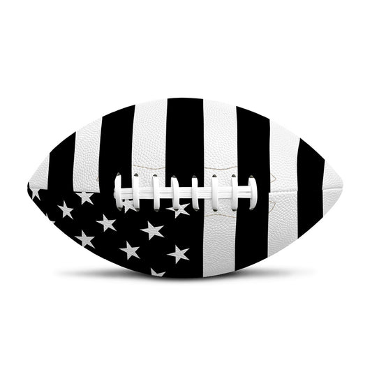 Black American Flag Print Rugby Ball