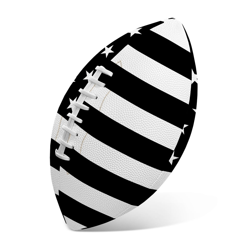 Black American Flag Print Rugby Ball