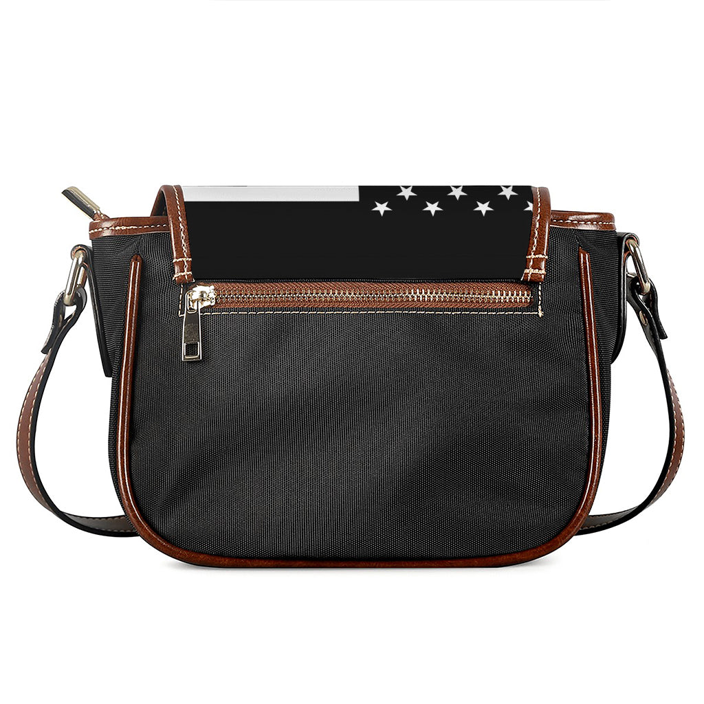 Black American Flag Print Saddle Bag