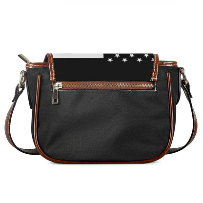 Black American Flag Print Saddle Bag