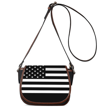 Black American Flag Print Saddle Bag