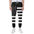 Black American Flag Print Joggers