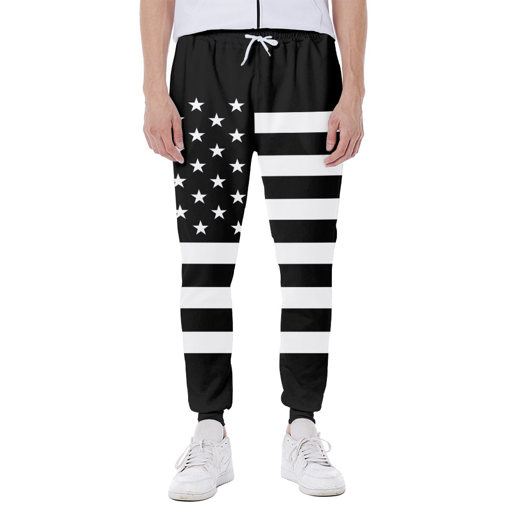 Black American Flag Print Scuba Joggers