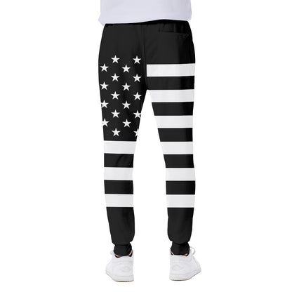 Black American Flag Print Scuba Joggers