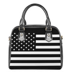 Black American Flag Print Shoulder Handbag