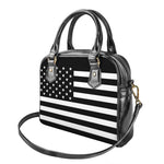 Black American Flag Print Shoulder Handbag