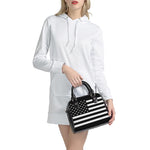 Black American Flag Print Shoulder Handbag