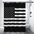 Black American Flag Print Shower Curtain