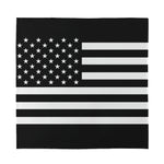 Black American Flag Print Silk Bandana
