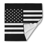 Black American Flag Print Silk Bandana