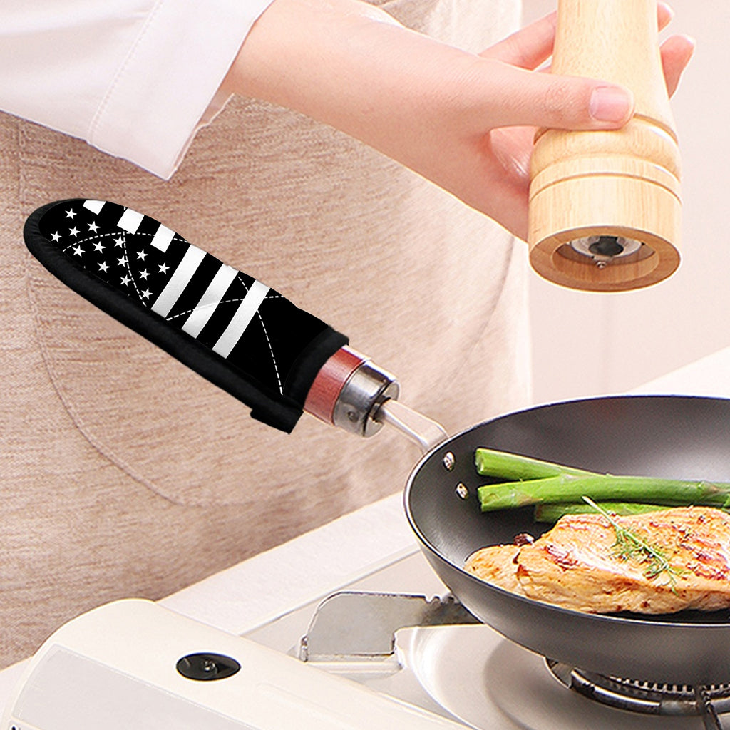 Black American Flag Print Skillet Handle Cover