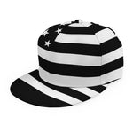 Black American Flag Print Snapback Cap
