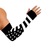 Black American Flag Print Sun Protection Arm Sleeves