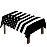 Black American Flag Print Tablecloth