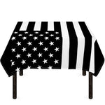 Black American Flag Print Tablecloth