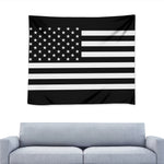 Black American Flag Print Tapestry
