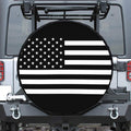 Black American Flag Print Tire Cover
