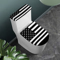 Black American Flag Print Toilet Lid And Tank Cover Set