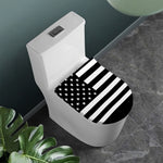 Black American Flag Print Toilet Lid Cover
