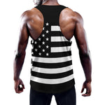 Black American Flag Print Training Tank Top