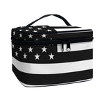 Black American Flag Print Travel Makeup Bag