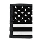 Black American Flag Print Trifold Wallet