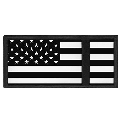 Black American Flag Print Trifold Wallet