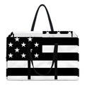 Black American Flag Print Utility Tote Bag