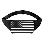 Black American Flag Print Waist Bag