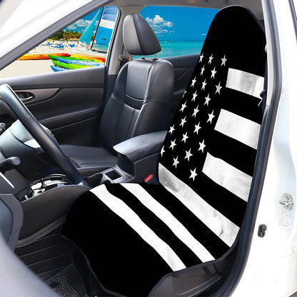 Black American Flag Print Waterproof Car Seat Cover