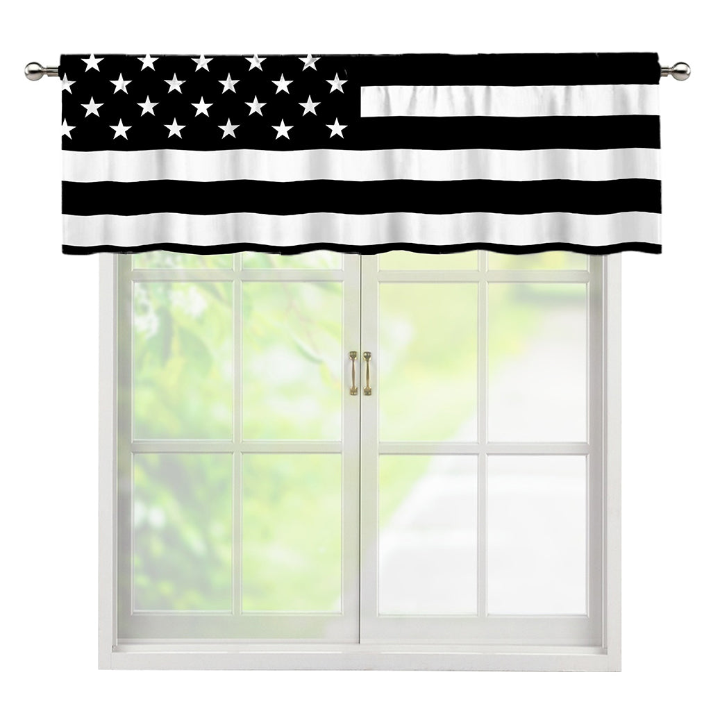 Black American Flag Print Window Valance