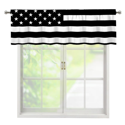 Black American Flag Print Window Valance