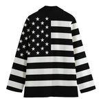 Black American Flag Print Women's Blazer