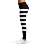Black American Flag Print Women's Leggings
