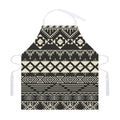 Black And Beige Aztec Pattern Print Adjustable Apron