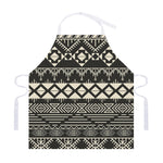 Black And Beige Aztec Pattern Print Adjustable Apron