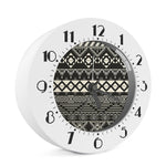 Black And Beige Aztec Pattern Print Alarm Clock