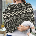 Black And Beige Aztec Pattern Print Baby Seat Cover