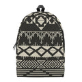 Black And Beige Aztec Pattern Print School Backpack