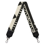Black And Beige Aztec Pattern Print Bag Strap