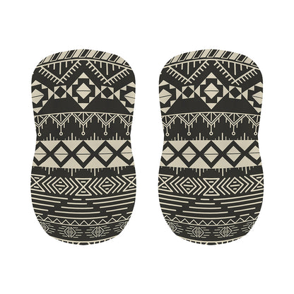 Black And Beige Aztec Pattern Print Bar Stool Covers