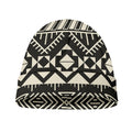 Black And Beige Aztec Pattern Print Beanie