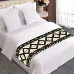 Black And Beige Aztec Pattern Print Bed Runner